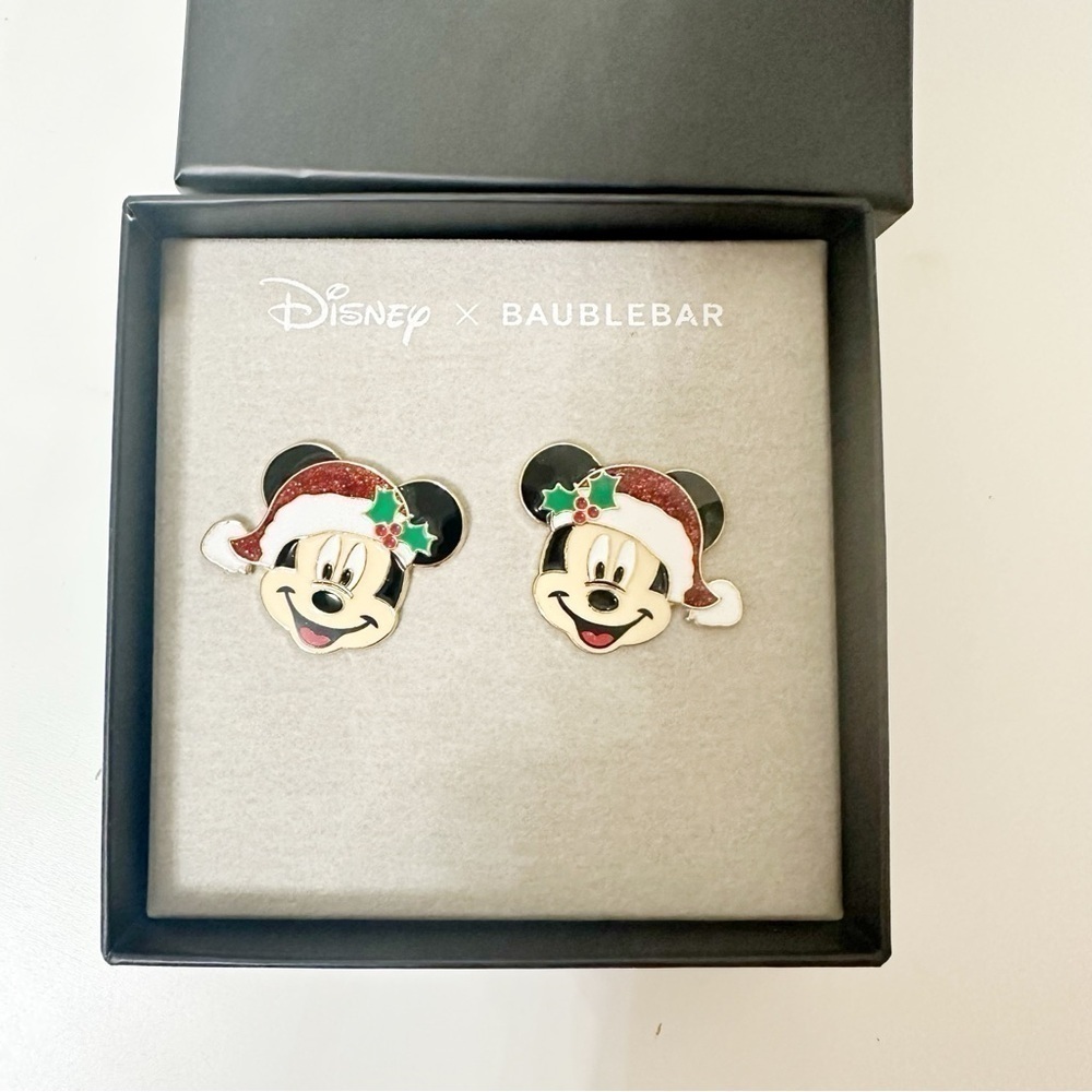 Disney x Baublebar Mickey Mouse Disney Santa Earrings - Picture 6 of 7